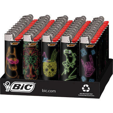 BIC LIGHTER NEON LIGHTS 50CT