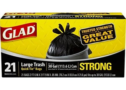 GLAD TRASH BAG 30 GALLON 21CT