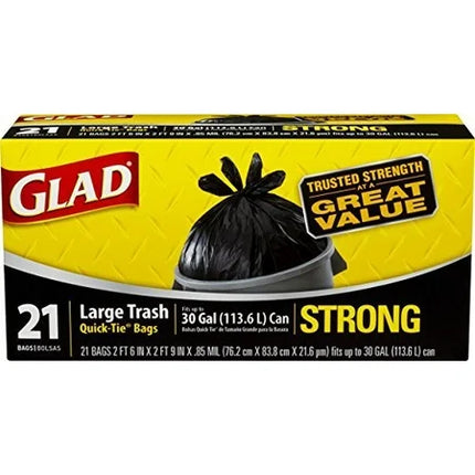 GLAD TRASH BAG 30 GALLON 21CT