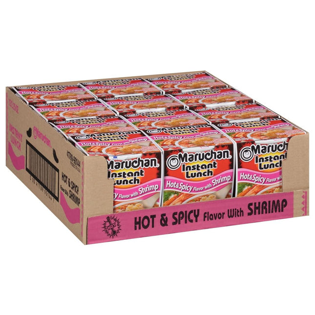 MARUCHAN 2.25oZ INSTANT LUNCH HOT & SPICY SHRIMP FLAVOR 12COUNT