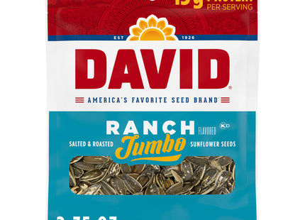 DAVID 3.75oZ SUNFLOWER SEEDS JUMBO RANCH 1PACK