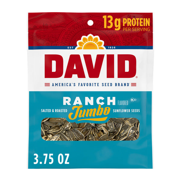 DAVID 3.75oZ SUNFLOWER SEEDS JUMBO RANCH 1PACK