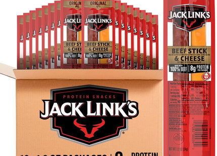 JACK LINK'S 1.2oZ ORIGINAL BEEF STICK & CHEESE 16COUNT