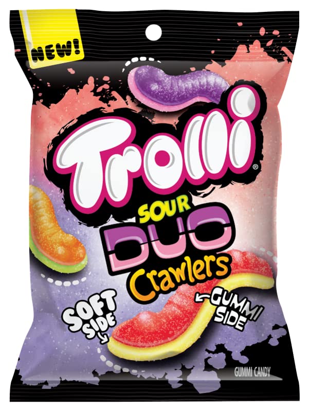 TROLLI 4.25oZ GUMMI CANDY SOUR DUO CRAWLERS 1COUNT