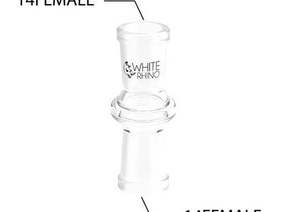 WHITE RHINO 14MM FEMALE TO 14MM FEMALE GLASS CONVERTER  10CT