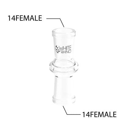 WHITE RHINO 14MM FEMALE TO 14MM FEMALE GLASS CONVERTER  10CT