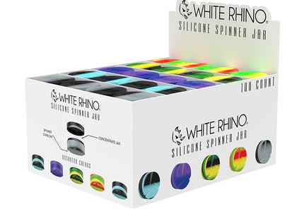 WHITE RHINO SILICONE SPINNER JAR GLOW IN THE DARK - 100CT