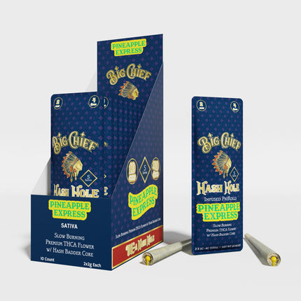 BIG CHIEF 2G HASH HOLE 2PK PRE-ROLLS PINEAPPLE EXPRESS 10PACKS