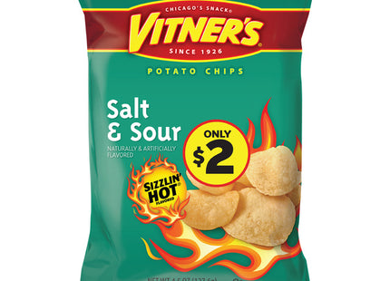 VITNER'S 4.5OZ SIZZLIN SALT & SOUR POTATO CHIPS PRE-PRICED $2.00 - 16BAGS/CASE