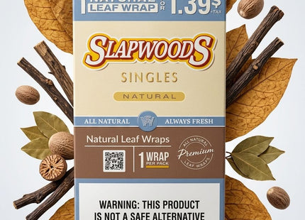 SLAPWOODS SINGLES  - 20 PACK PER BOX - PREPRICED 1/$1.39