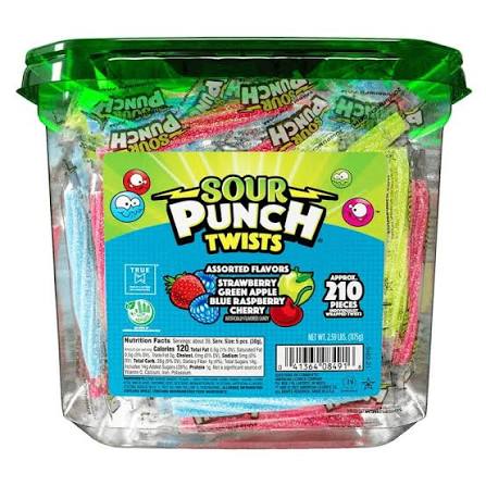 SOUR PUNCH TWIST ASSORTED FLAVORS 210PIECES JAR