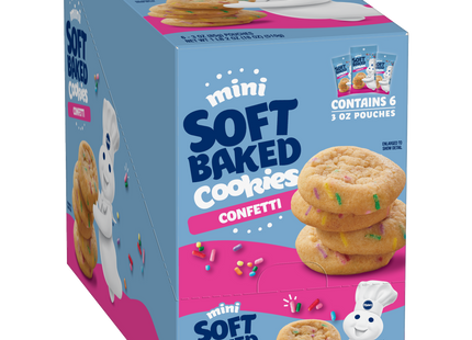 PILLSBURRY 3oZ MINI SOFT BAKED COOKIES FUNFETTI 6PACK