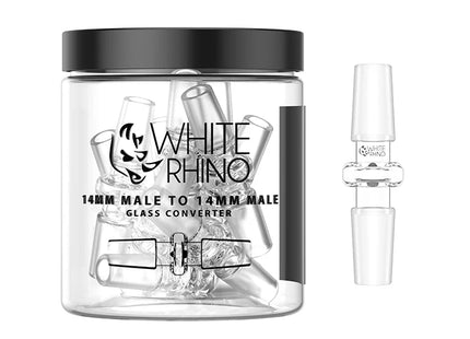 WHITE RHINO 14MM MALE TO 14MM MALE GLASS CONVERTER 10CT