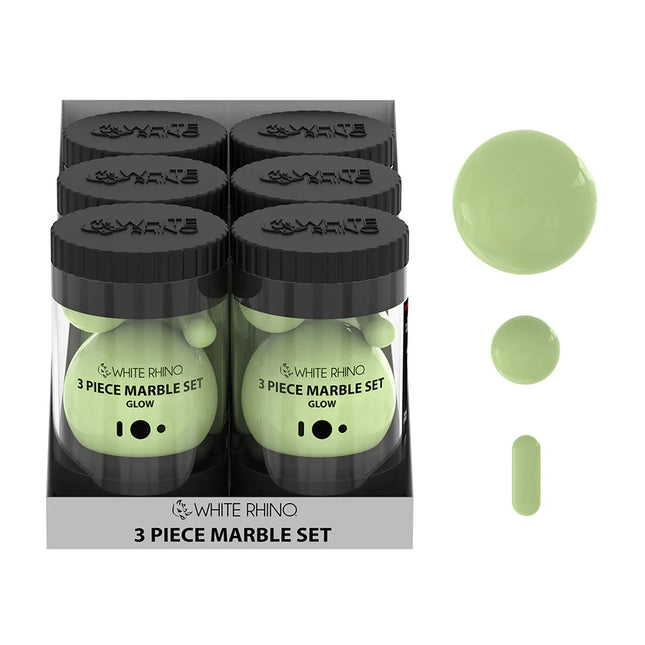 WHITE RHINO TERP SLURPER 3 PC SET 6 COUNT JARS GLOW IN THE DARK