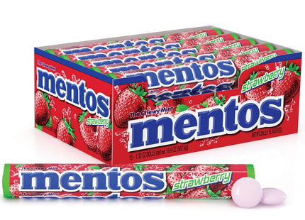 MENTOS ROLLS STRAWBERRY FLAVOR 15PACKS