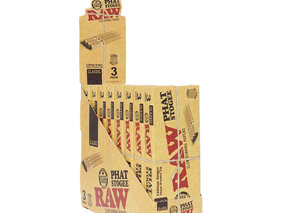 RAW CLASSIC 3PK PHAT STOGEE 120 x 15MM PAPER WITH WOODEN TIP COUNT