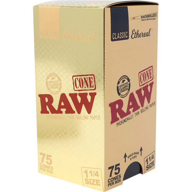 RAW CLASSIC ETHEREAL 1 1/4 SIZE CONE 75COUNT