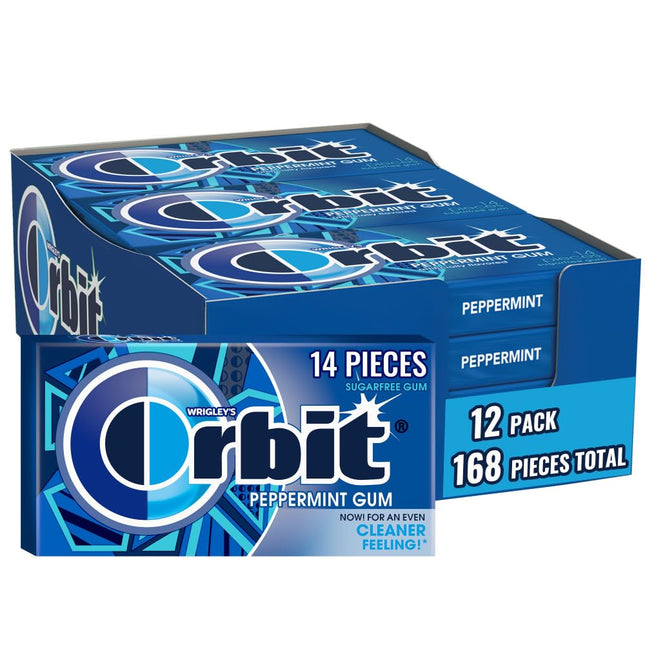 WRIGLEY'S ORBIT SUGARFREE GUM  PEPPERMINT 12PACKS