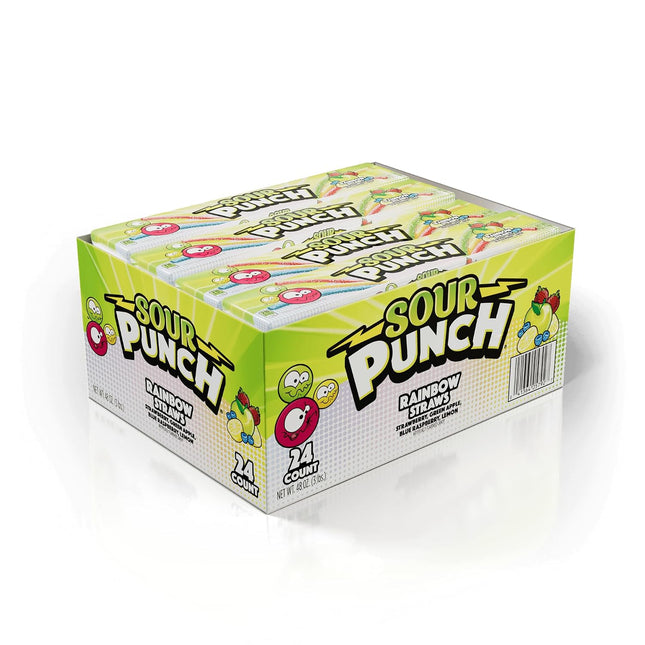 SOUR PUNCH 2oZ STRAWS RAINBOW 24COUNT