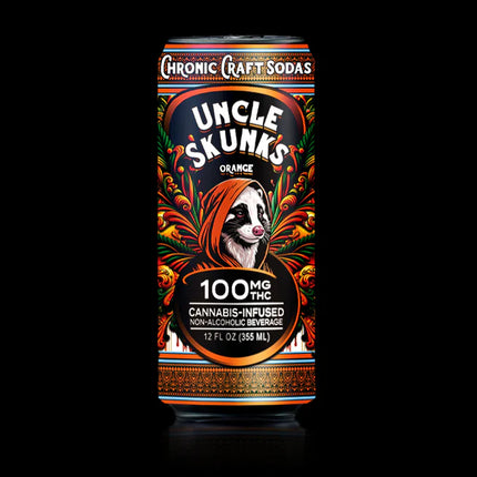 UNCLE SKUNKS 100MG CRAFT SODA 12 FL OZ - ORANGE