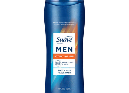 SUAVE MEN 18OZ 3 IN 1 BODY + HAIR + FACE WASH HYDERATING FRESH CITRUS & MUSK 1COUNT