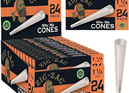 ZIG ZAG PAPER CONES 1 1/4 24PK