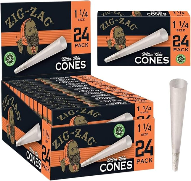 ZIG ZAG PAPER CONES 1 1/4 24PK