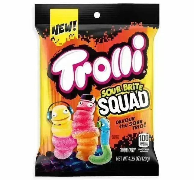 TROLLI 4.25oZ GUMMI CANDY SOUR BRITE SQUAD 1COUNT