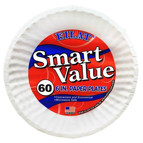 SMART VALUE PAPER PLATES 60CT