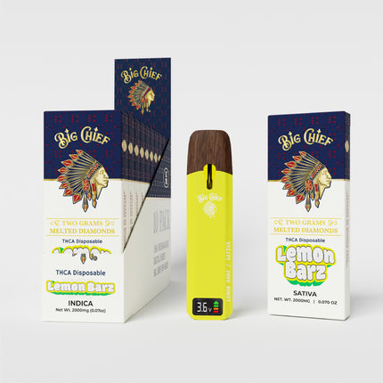 BIG CHIEF 2G MELTED DIAMOND DISPOSABLE LEMON BARZ 10PACK