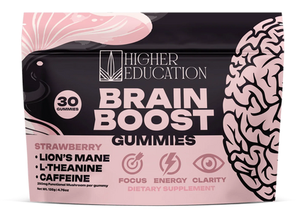 HIGHER EDUCATION BRAIN BOOST 250MG MUSHROOM GUMMIES STRAWBERRY 30PACK