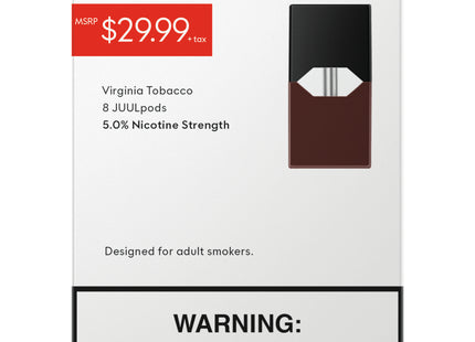 JUUL PODS VIRGINA 5%- 8 PK PRE-PRICED 29.99$ 4PACKS