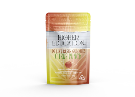 HIGHER EDUCATION D9 LIVE RESIN 100MG GUMMIES  10PACK