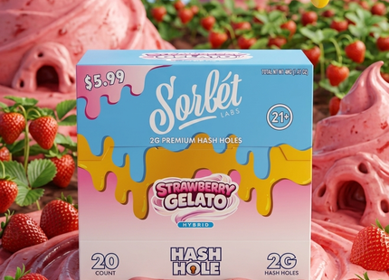 SORBET 2G HASH HOLE PRE-ROLLS PRE-PRICED $5.99 20COUNT