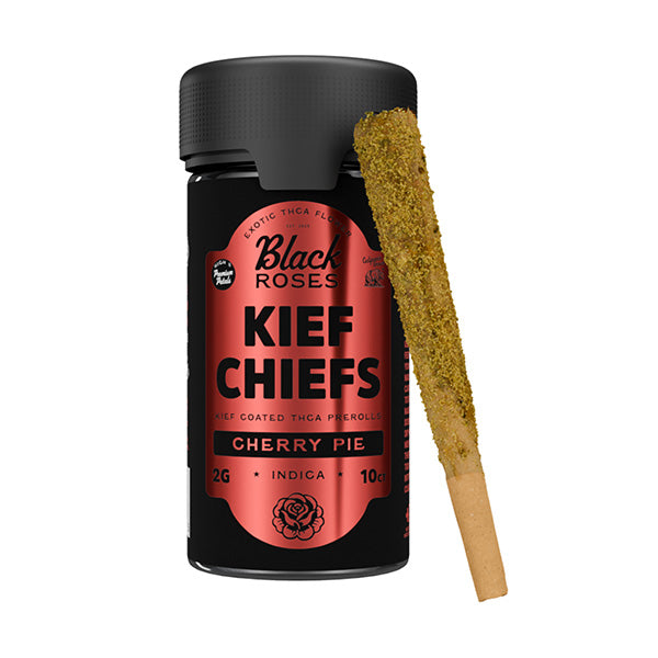 Black Roses Kief Chiefs Coated THCA Pre-Rolls | (10ct) 20g Cherry Pie – Indica