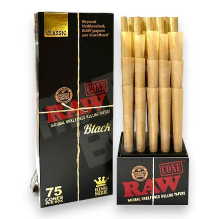 RAW CONE KING BLACK 75CT