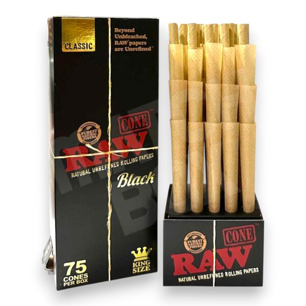 RAW CONE KING BLACK 75CT