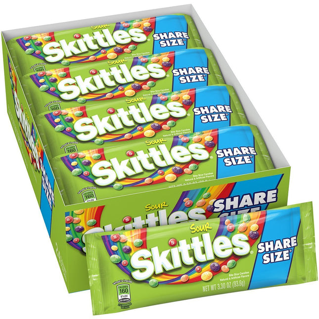 SKITTLES 4oZ CANDY SHARE SIZE SOUR 24PACKS