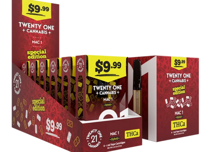 21 CANNABIS 1ML CARTRIDGE PRE-PRICED - $9.99 6PACK