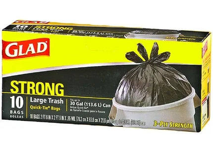 GLAD TRASH BAG 30 GALLON 10CT