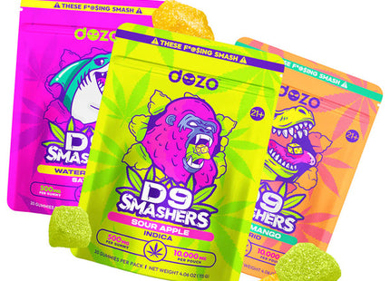 DOZO D9 SMASHERS GUMMIES 10000MG POUCH 5 PACK