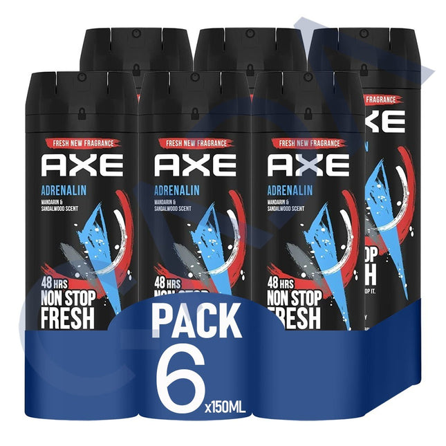 AXE SPRAY ADRENALIN 150ML 6PK