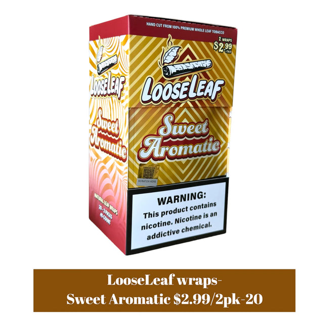 LOOSELEAF 2PK WRAPS SWEET AROMATIC PRE-PRICED 2.99$ 20PACKS
