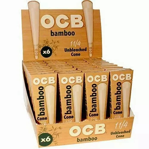 OCB BAMBOO CONE 1 1/4 6 PACK