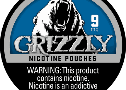 GRIZZLY NICOTINE POUCHES 9MG  5ROLLS