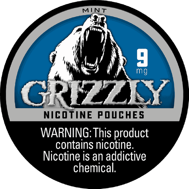 GRIZZLY NICOTINE POUCHES 9MG MINT 5ROLLS
