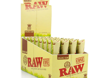 RAW ORGANIC KING SIZE CONES 32 x 3PACK
