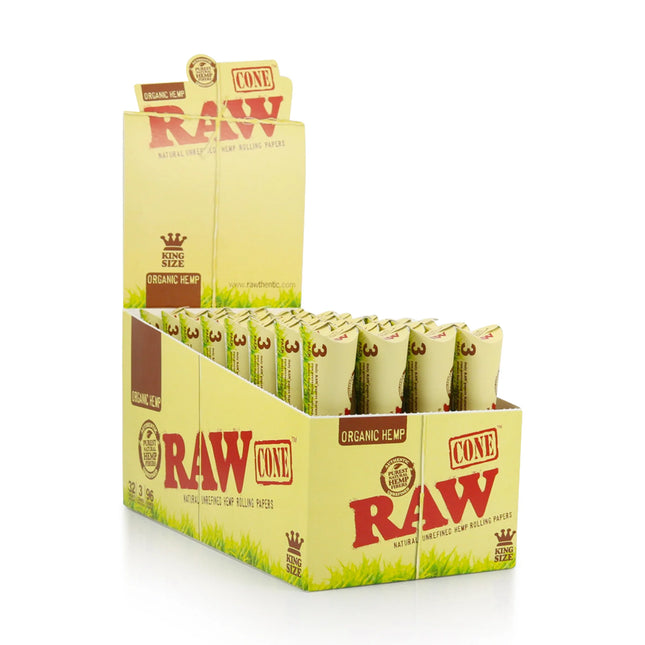 RAW ORGANIC KING SIZE CONES 32 x 3PACK