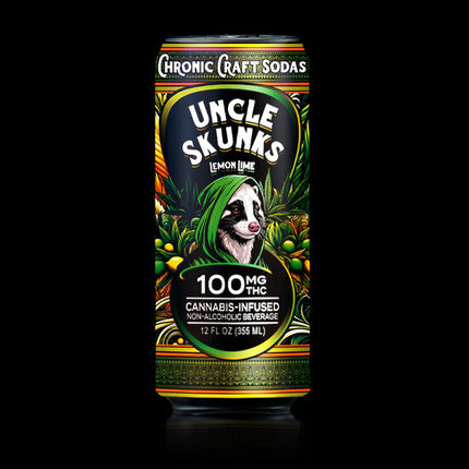 UNCLE SKUNKS 100MG CRAFT SODA 12 FL OZ - LEMON LIME