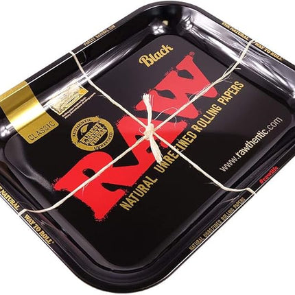 RAW ROLLING TRAY BLACK - 1 CT